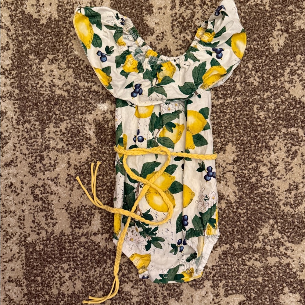 Lemon Print Kids One Piece